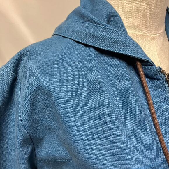 Trovata Womens Gully Coat Hooded Blue Medium 100% Cotton Pockets‎ Spring Classic - Picture 7 of 14